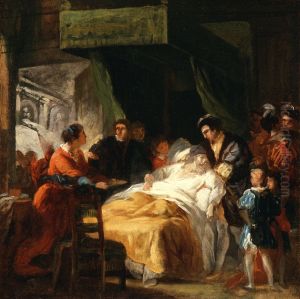 The Death of Leonardo da Vinci in the Arms of Francois I by Francois-Guillaume Menageot