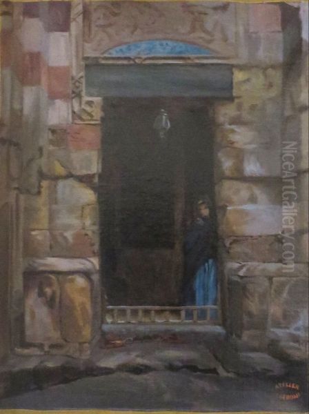 Arab Woman in a Doorway - view 1