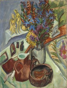 Still Life with Jug and African Bowl by Ernst Ludwig Kirchner