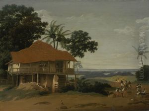 Brzailiaans landschap met huis by Frans Post
