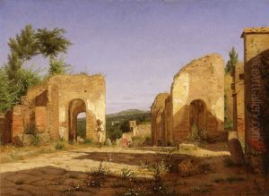 Gateway in the Via Sepulcralis in Pompeii by Christen Kobke
