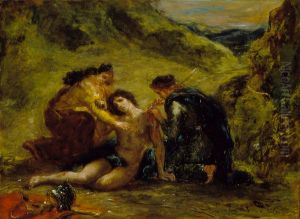 St. Sebastian with St. Irene and Attendant by Eugene Delacroix