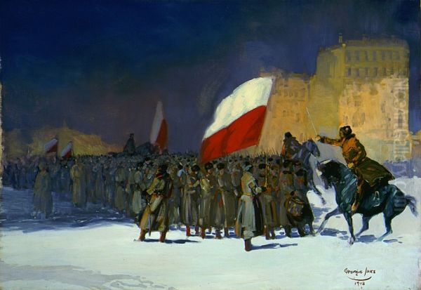 Czechoslovakian Army Entering Vladivostok, Siberia, in 1918 - view 1