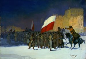 Czechoslovakian Army Entering Vladivostok, Siberia, in 1918 by George Luks