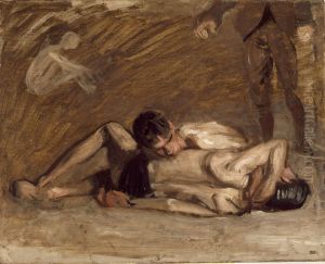 Study for "Wrestlers" by Thomas Cowperthwait Eakins