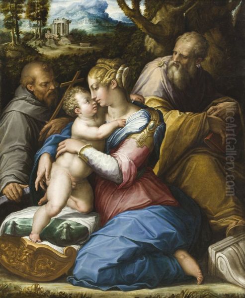 Holy Family with Saint Francis in a Landscape - view 1