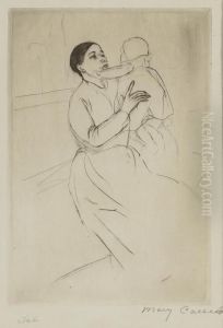 Mother Marie Holding Up Her Baby by Mary Cassatt