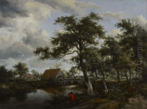 Wooded Landscape with Watermill - view 1