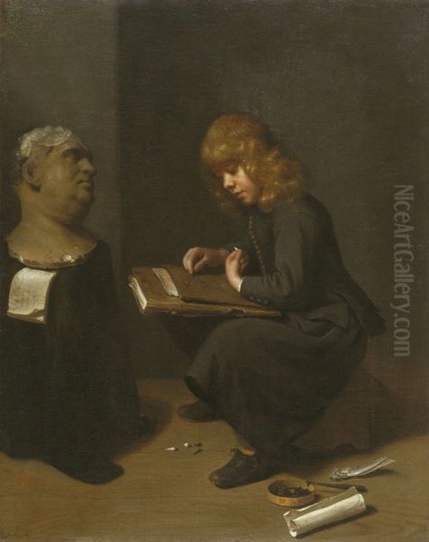 Boy Drawing before the Bust of a Roman Emperor - view 1