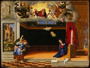 Annunciation by Girolamo da Santacroce