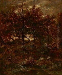 Autumn at St. Jean de Paris, Forest of Fontainebleau by Theodore Rousseau