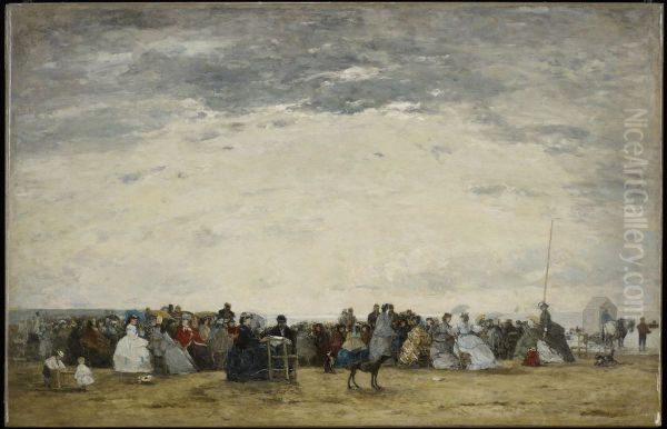 Vacationers on the Beach at Trouville - view 1