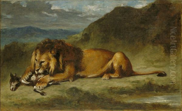 Lion Devouring a Goat - view 1