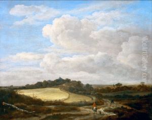 Paysage au champ de ble by Jacob Van Ruisdael