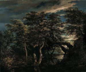 A Marsh in a Forest at Dusk by Jacob Van Ruisdael