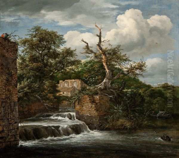 Landscape with a mill-run and ruins - view 1