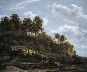 Sloping Field with Sheaves of Wheat by Jacob Van Ruisdael