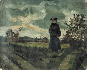 Woman in landscape