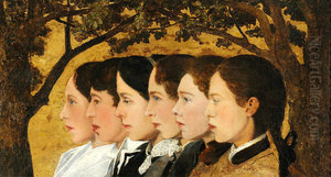 Six portraits of potter Herman A. Kahler's children