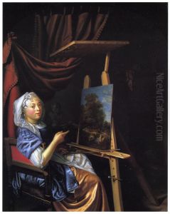 Self portrait at her easel