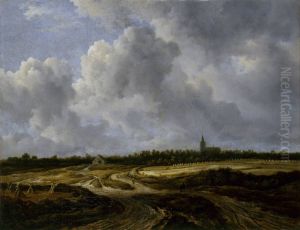 Paysage champetre avec un sentier et une eglise au loin Paysage champetre avec un sentier et une eglise au loin