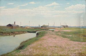 Aen og havnen ved Frederiksvaerk by Laurits Andersen Ring
