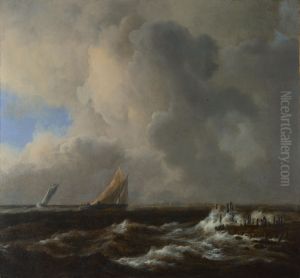 Vessels in a Fresh Breeze by Jacob Van Ruisdael