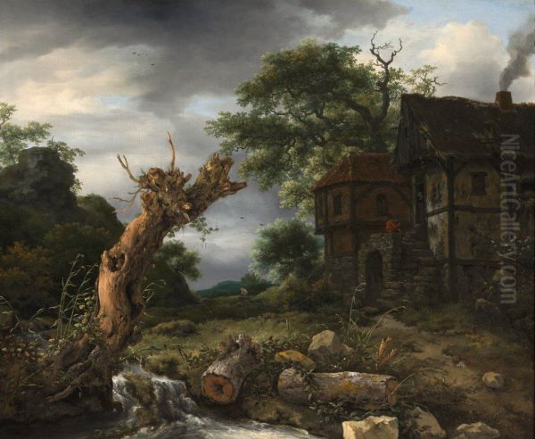 Landscape with a Half-Timbered House and a Blasted Tree - view 1