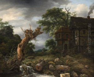 Landscape with a Half-Timbered House and a Blasted Tree