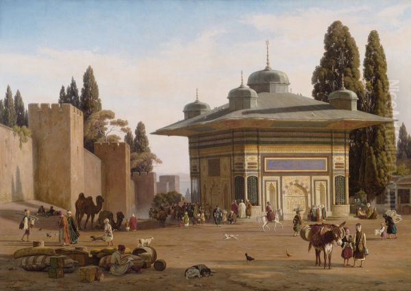 Well on St Sophie's Square near the Gate of the Seraglio in Constantinople - view 1