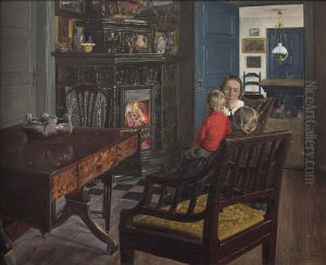 Kunstnerens hustru og born