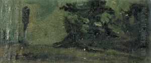 Landscape in twilight by Theo van Doesburg
