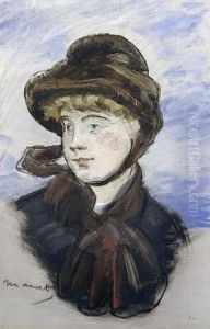 Jeune fille au chapeau marron by Edouard Manet