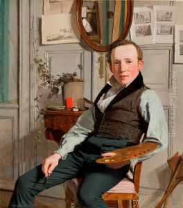 Portret van de landschapsschilder Frederik Sodring