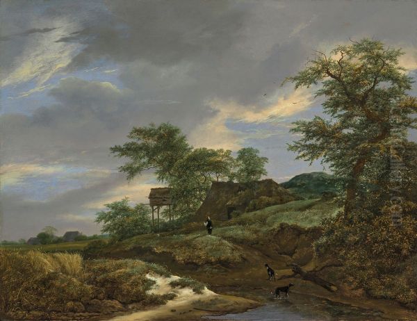 Dune landscape with a house and a dove cote - view 1