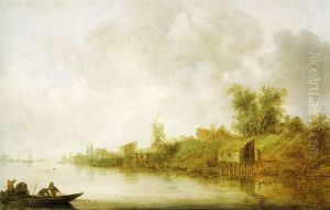 River Landscape with Fishermen by Jan van Goyen