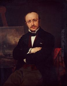 Portrait of the painter Anton Melbye by Ditlev Blunck