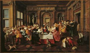 Festive Company in a Renaissance Room by Dirck Van Delen