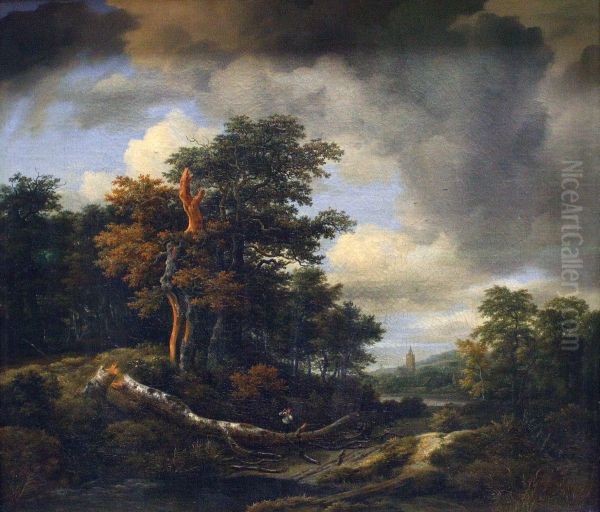 Lumbermen working in the woods, ca. 1660-1670 - view 1