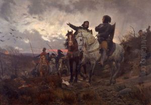 The conspirators ride from Finderup after the murder of Eric Klipping St. Cecilia Night 1286