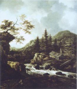 A wooded mountain torrent by Jacob Van Ruisdael
