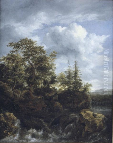 Berglandschap met waterval - view 1