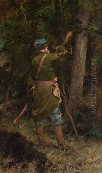 Troops with a horn - view 1