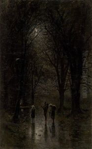 Night Travellers at a Cross by Laszlo Mednyanszky