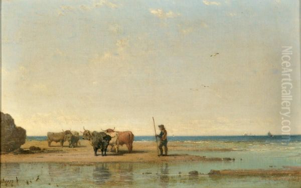 Cattle On A Beach - view 1
