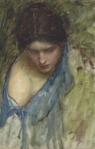 a sketch of the nymph at the left by John William Waterhouse