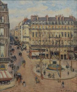 Morning sun in the rue Saint-Honore. Place du Theatre Francais