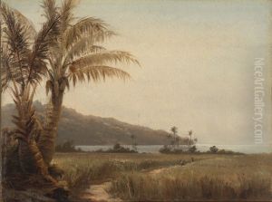 Coconut Palms by the Sea, St. Thomas[1], Palm Trees by the Sea[2] by Camille Pissarro