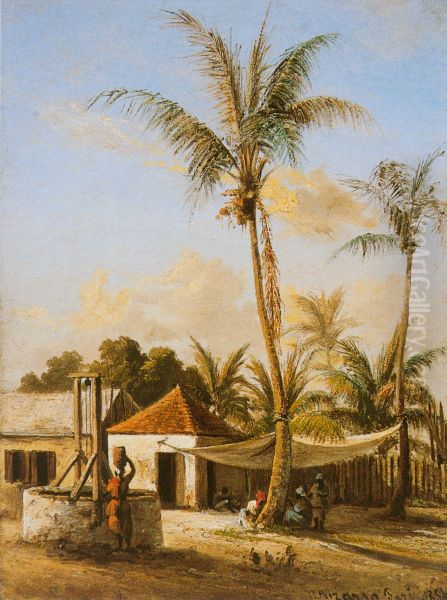 Figures Resting by a Village Well - view 1