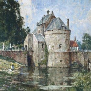 Une Vue Du Smedenpoort A Bruges by Hendrick, Henri Cassiers
